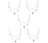 FRCOLOR 5 Pièces Pendentif en dés acrylique poche Courroie de chaîne charme chaîne de ceinture de dés décoration chaînes de portefeuille porte-clés pendentif accessoires pantalons le fer