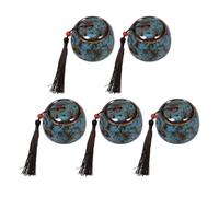 FRCOLOR 5 Pièces Petite Urne pour Cendres de Chien en Céramique Élégante | Protection Longue Durée, Style Classique Raffiné, pour Souvenirs Funéraires et Familles Endeuillées