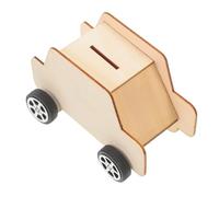 FRCOLOR 5 Pièces Tirelire Bois Voiture à Peindre Boîte à Monnaie Inachevée pour Garçon Fille Pot à DIY Décoratif Éducatif pour Développer Motricité et Créativité