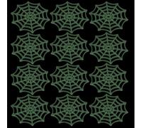FRCOLOR 50 Pièces Décoration Toile Araignée Plastique Lumineuse Blanche en PE, Accessoires Halloween pour Fête et Décoration Maison, Ornement Toiles D'araignée Pouvant être Suspendu