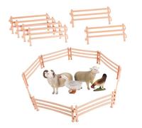 FRCOLOR 50 pièces Lot de Clôtures de Jouets Beige pour Ferme Accessoires Écurie avec Attaches Panneaux Solides pour Garçon Fille et Figurines Animaux Décorations de Ferme Amusantes et