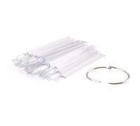 FRCOLOR 50 pièces Nuancier Ongles Transparent avec Anneau Métallique Présentoir Bâtonnets pour Vernis Pratique DIY Manucure et Affichage Couleur Accessoire pour Art Ongles Facile et