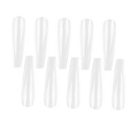 FRCOLOR 500 Autocollants Faux Ongles Longs Transparents, Patchs Adhésifs Manucure, 10 Tailles Différentes, Usage Fête et Nail Art Maison, Accessoires Nail Art Solide
