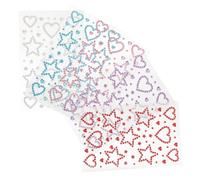 FRCOLOR 5feuilles Autocollants Étoiles Et Cœurs Pailletés Pour Visage Strass Autocollants Forme De Cœur Pentagramme Décoration Pour Saint-valentin Festivals