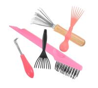 FRCOLOR 5pcs Hair Peigt Cleaner Toolt Set Pour Les Coiffeurs À La Maison Utilisation De Nettoyage Des Pellicules Et De La Graisse Large Dents Fines Dent Et Des Peignes D'air Facile À