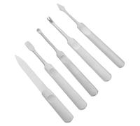 FRCOLOR 5pièces Kit De Manucure Acier Inoxydable Ensemble Outils De Soins Des Ongles Avec Racleur De Callosités Et Outils De Nettoyage Des Cuticules Accessoires De Beauté Pour Ongles à