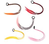 FRCOLOR 5pièces Queue De Cheval Pour Garçon Fille Perruque Tressée Élastiques Pour Cheveux Couettes Pour Filles Lot De Accessoires