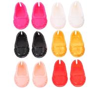 FRCOLOR 6 Paires Chaussures de Poupées Miniatures Lot de Design Adorable et Chic pour Poupées de Noir Rouge Blanc Rose Doré Accessoires Parfaits pour Décorer Mini Maisons et Jouets