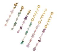 FRCOLOR 6 Pièces Anneaux Pour Tresses Et Bijoux Décoratifs Avec Pierres De Accessoires De Cheveux Pour Nattes Et Extensions Lot