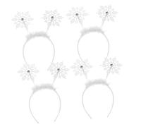 FRCOLOR 6 Pièces bande de cheveux de flocon de neige bandeau de noël renne cerceau de cheveux drôle bandes de cheveux mignons cerceau de cheveux en forme de flocon de neige blanche