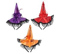 FRCOLOR 6 Pièces Bandeau Chapeau De Sorcière Chapeau De Fête D'halloween Cerceaux De Cheveux D'halloween Coiffe De Performance Sur Scène Mini Chapeau De Sorcière Coiffe D'halloween Chiffon