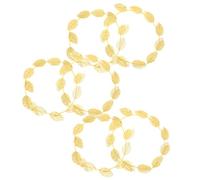 FRCOLOR 6 Pièces Bandeau Couronne De Feuilles Halloween Décorations Bal De Costume Bande De Cheveux De Branche De Feuille Gala Bandeau De Mariée Feuille Déguisements Plastique Golden