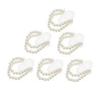 FRCOLOR 6 Pièces Bracelet à Fleurs Perlé Bracelet De Mariage En Perles Poignet Bricolage Bandes De Perles Élastiques Accessoires De Mariage Charme Corsage à La Main Juteux Floral Plastique