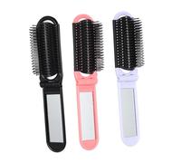 FRCOLOR 6 Pièces Brosse à Cheveux Pliante Avec Miroir Peigne à Cheveux Compact De Voyage Pour Poche