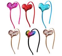FRCOLOR 6 Pièces cerceau de cheveux à paillettes decoration fete décoration fete femmes chapeaux bandeau coeur à sequins