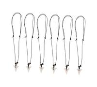 FRCOLOR 6 Pièces Collier Pendentif Dents de Requin pour Hommes de Résine Bijoux de Plage Ajustables Style Surfer avec Détails Réalistes Parfait