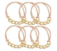 FRCOLOR 6 Pièces cordes à cheveux élastiques Accessoires pour cheveux en métal pour femmes Golden
