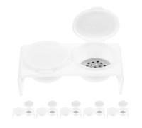 FRCOLOR 6 Pièces Gobelets de Nettoyage pour Pinceaux de Nail Art avec Double Compartiment, Couvercle Hermétique, Récipient Polyvalent pour Poudre Acrylique et Liquide, Usage Professionnel