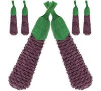 FRCOLOR 6 pièces Jouets à Mâcher Paille pour Hamster et Lapin Molaires Tressé Aubergine Accessoire pour Petits Animaux Favorise la Dentition et Réduit Le Stress