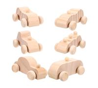 FRCOLOR 6 pièces Jouets Bois à Peindre pour Garçon Fille Petites Voitures DIY à Décorer Coffret Créatif de Véhicules Bois Jeu Artisanat Ludique et Éducatif