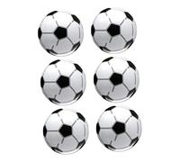 FRCOLOR 6 Pièces Lot de Ballons de Football Gonflables PVC Blanc et Noir Décorations Élastiques pour Fête à Thème Football Jouets pour Garçon Fille Accessoires de Fête Sécurisés et Faciles
