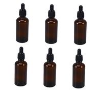 FRCOLOR 6 pièces Lot de Flacons Compte-gouttes Verre Ambré Bouteilles Rechargeables pour Huiles Essentielles Cosmétiques et Liquides Design Pratique