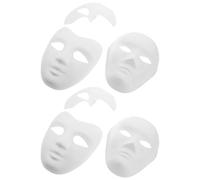 FRCOLOR 6 Pièces Masques Pâte de Papier Blanc à Décorer pour Garçon Fille Masques Demi-visage Unisexes à Peindre pour Carnaval Fêtes Costumées et Projets Artistiques