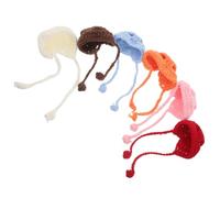 FRCOLOR 6 Pièces Mini Knit Hats for Small Animals and Dolls Soft Yarn Headwear Comfortable Fit Breathable Design Christmas Craft Accessories