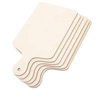FRCOLOR 6 Pièces Mini Planche à Découper Bois Brut avec Poignée de Pagaie, Petite Planche de Service pour Décoration Cuisine et Fête, pour Loisirs Créatifs