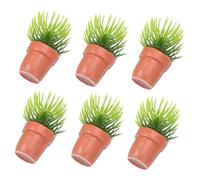 FRCOLOR 6 Pièces Mini Potted Plants Miniature Artificial Bonsai for Dollhouse Decoration Low Maintenance Simulated Plant Models for Office Desk Living