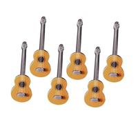 FRCOLOR 6 Pièces Miniature Guitar Models Set Portable Mini Musical Instruments for Dollhouse Decoration Photography Props Collectible for Music Lovers Home Display