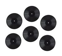 FRCOLOR 6 pièces Miniature Vinyl Record Models for Dollhouse Decoration Smooth Surface Mini Phonograph Records for DIY Crafts and Mini House Accessories