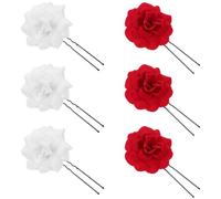 FRCOLOR 6 Pièces nouvelles épingles à cheveux rose accessoires pour cheveux roses accessoires de cheveux de mariage Bouquet hairpin barrette fourche à chignon de fourchette à cheveux