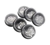 FRCOLOR 6 Pièces Paillettes D'ongles Argentées de Flocons Finition Miroir Brillante, Effet Lumineux Stable, Application DIY Facile pour Salons et Nail Art