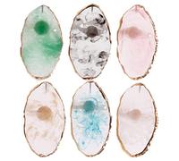 FRCOLOR 6 Pièces palette de bagues anneau d'art d'ongle plateau de mélange de vernis porte-ongles make up kit plateau de presentation plaque de couleur planche de peinture à ongles résine