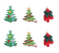 FRCOLOR 6 Pièces Pinces à Cheveux de Noël Épingles à Cheveux de Noël Tissu Motif Sapin Mignonnes pour Danses et Bars de Fête Plusieurs styles