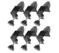 FRCOLOR 6 Pièces Pinces de Table Réglables en Alliage D'aluminium Noir pour Panneau de Bureau 4-25mm, Support Stable pour Salles de Réunion et Bureaux Dynamiques