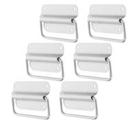 FRCOLOR 6 Pièces Poignée de Boîte Pliante en Acier Inoxydable | Montage en Surface, Prise Rabattable Antidérapante, Entraxes 8,5cm et 6,7cm, Quincaillerie Incluse