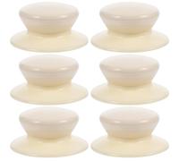 FRCOLOR 6 Pièces Poignée de Couvercle de Casserole en Plastique Beige, Surface Lisse et Résistance à L'usure, pour Couvercles de Marmites et Pots à Lait Cuisine