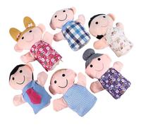 FRCOLOR 6 pièces Poupées à Main Lot de Marionnettes pour Garçon Fille Jouets de Jeu de Rôle Éducatifs pour Histoires Développement des Compétences de Communication