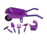 FRCOLOR 6 pièces Set Jardinage Garçon Fille avec Brouette Compacte et Arrosoir Étanche Outils Solides pour Jardinage et Sable Apprentissage Nature Extérieur Garçon Fille
