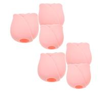 FRCOLOR 6 Pièces Silicone Makeup Brush Holder Set Rose Shape Covers Travel Dustproof Protector Guards Reusable Organizer for Women Girlfriend
