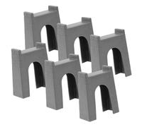 FRCOLOR 6 pièces Supports de Pont pour Voie de Train Bois Rehausseurs Stables pour Jouets Garçon Fille Accessoires Compatibles avec Systèmes Ferroviaires Cadeau pour Jeux de Construction