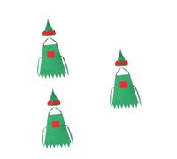 FRCOLOR 6 Pièces Tablier de avec Chapeaux Verts et Chapeaux de Clown Ensemble Familial pour Décoration Festive Accessoire pour Cuisine Maison et Bureaux Tenue de Fête pour Adultes