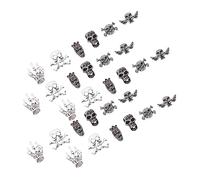 FRCOLOR 60 Pièces Accessoires de décoration d'ongles Halloween faux ornement decoration haloween decoration ongle décor de charme d'ongle pointe de charme d'ongle Alliage de zinc Silver
