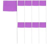 FRCOLOR 60 Pièces Drapeaux de Marquage du Gazon 15x5x4 Po, Violet, PVC | Fil Métallique Droit, Repérage Clair en Chantier, pour Tracés de Conduites et Lignes Enterrées