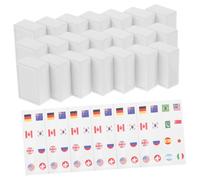 FRCOLOR 65 pièces Jeu Mahjong avec Tuiles Drapeaux Nationaux Apprentissage Culturel et Divertissement pour Pique- et Soirée Tuiles Plastique