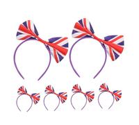 FRCOLOR 6pcs Bandeaux Nœud en Satin aux Couleurs du Drapeau Britannique, Accessoire pour Cheveux Confortable et Stylé, pour Fêtes et Événements à Thème