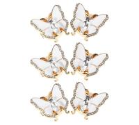 FRCOLOR 6pcs Couvre-boutons en Alliage Strass Blanc pour Femmes, Boutons Décoratifs Remplacement, Accessoires Élégants pour Chemises, Robes et Jeans Bureau ou Occasions Habillées