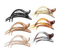 FRCOLOR 6pcs Pinces à Cheveux Plates en PC pour Femmes, Haute Dureté et Résistance la Déformation, Accessoires Coiffure Quotidiens Élégants et Pratiques